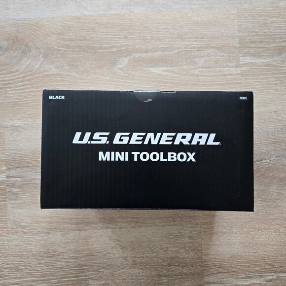 US General Black Mini Tool Box 2 Drawers Top Compartment New Sealed in Box - Picture 12 of 14